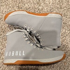 NOBULL Light Gray High-Top Sneakers with Gum Sole